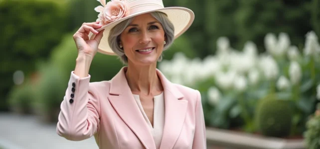 Idées de coiffure avec chapeau mariage pour cheveux courts après 50 ans